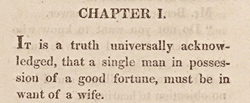 First paragraph of 'Pride and Prejudice'