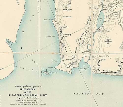 Detail from map of Spitsbergen, 1919