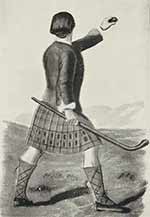 Drawing of a shinty player