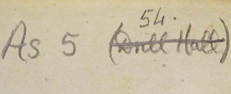 Handwritten shelfmark 'As. 5 (54)'