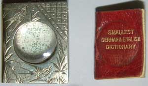 Miniature dictionary and carrying case