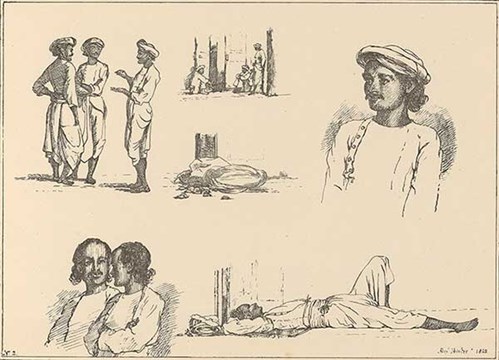 Sketches of Indian men