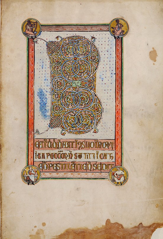 A colourful illustrated page of the Iona Psalter. 