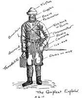 Illustration of explorer wearing expedition gear