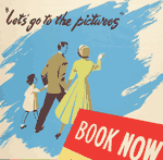 'Let's go to the pictures' text on poster
