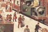 Railway workers illustration detail
