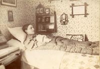 Victorian woman in sick bed