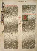 Illuminated Gutenberg Bible page