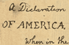 'America' from facsimile of Declaration of Independence
