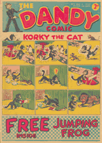 Cover of 'The Dandy' comic featuring Korky the Cat