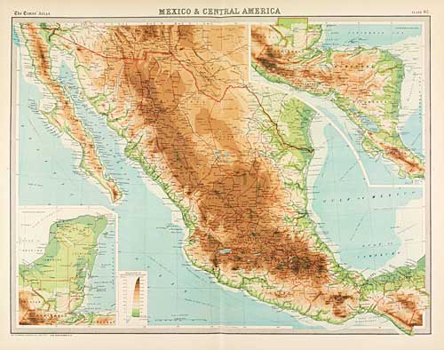 Mexico and Central America on map