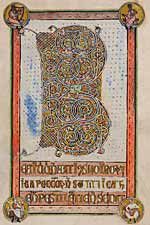 Decorated initial 'B' from psalter page