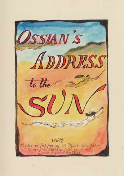 Illustrated title page of 'Ossian's address to the sun'