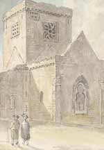 Colured sketch of Iona Abbey ruins