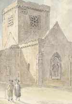 Colured sketch of Iona Abbey ruins