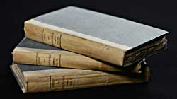 Photo of three volumes of book