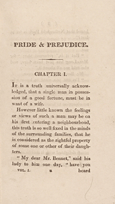 First page of 'Pride and prejudice'
