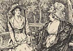 Illustration of Elizabeth Bennet and Lady Catherine de Bourgh