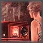 Magazine cover showing 1920s woman watching TV