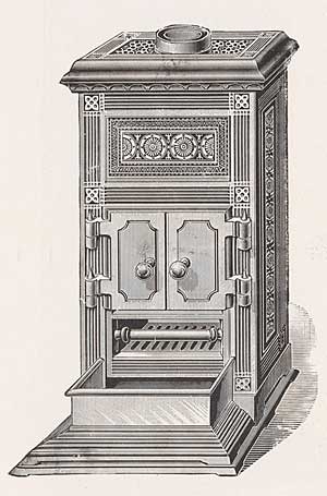 Illustration of a cast-iron stove