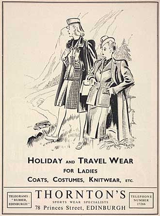 Advert with illustration of women wearing raincoats