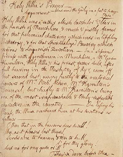 Page of handwriting by Robert Burns