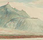 Painting of hill and fort