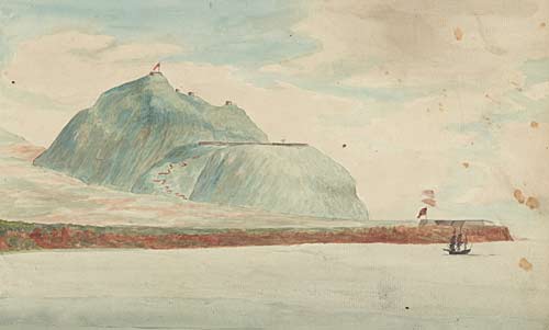 Sketch of hill and fort