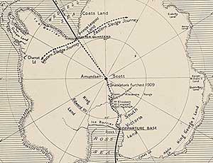 Route of Shackleton Antarctic expedition 1914