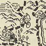 Detail from illustration of Hannay's journey in the novel