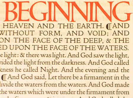 Ornate text from a Bible