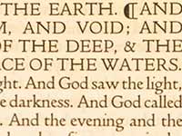 Close up of text from the Bible