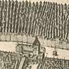 Detail from a map of Edinburgh showing houses packed close together