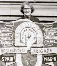 Photo of woman with banner