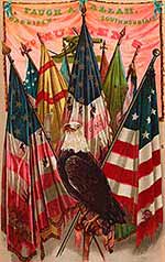 American Union war flags and eagle