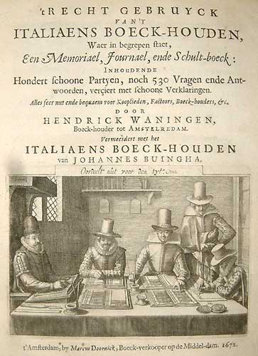 Title page of Waninghen book-keeping book