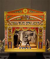 A toy theatre stage set