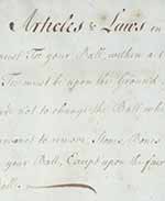 Handwritten rules of golf from 1744