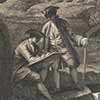 Two men sketching historical ruins
