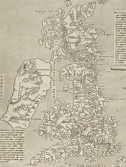16th century map of the British Isles