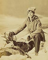 Boy with a moose