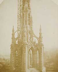 The Scott monument under construction