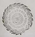 Ink stamp with laurel wreath