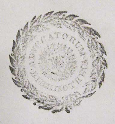 Black stamp with laurel wreath