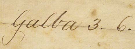 Handwritten shelfmark 'Galba.3.6'