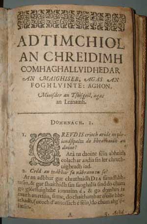 Page from Gaelic catechism