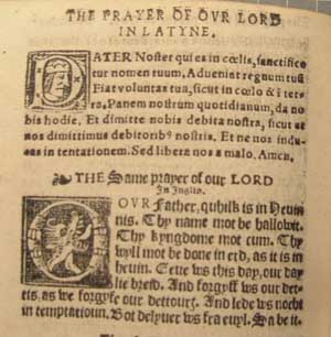 The Lord's Prayer in Latin and Scots