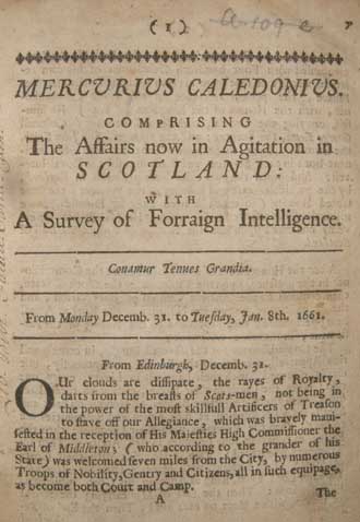 'Mercurius Caledonius' newspaper