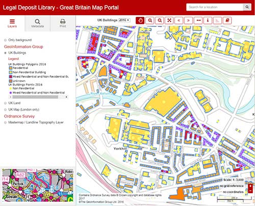 Screenshot of viewer showing a map of Glasgow