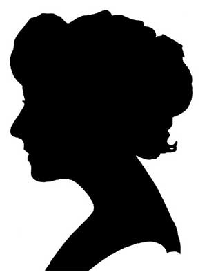 Regency woman silhouette